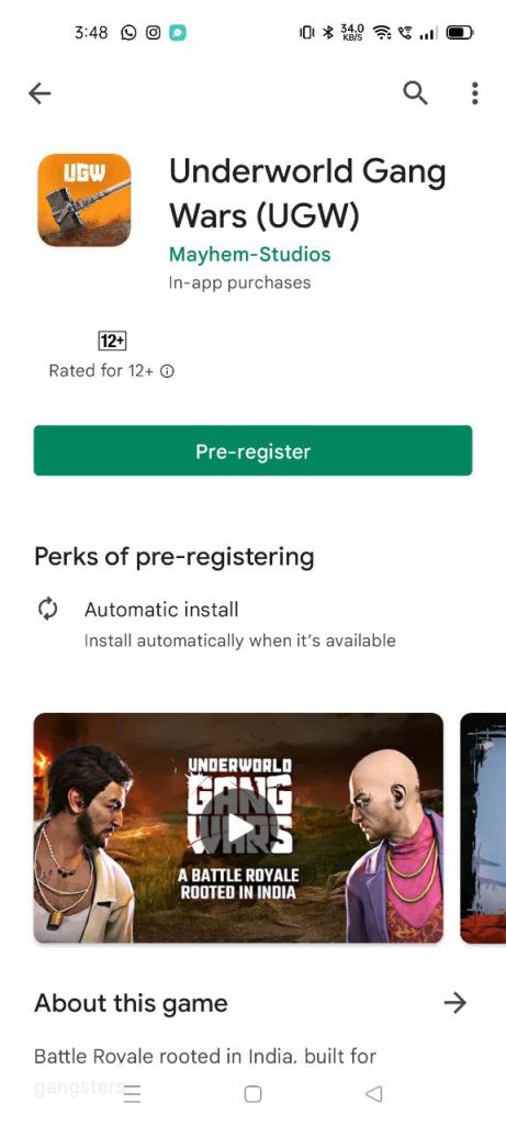 ugw Pre Registration play store